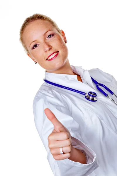 Femme médecin avec stéthoscope — Photo