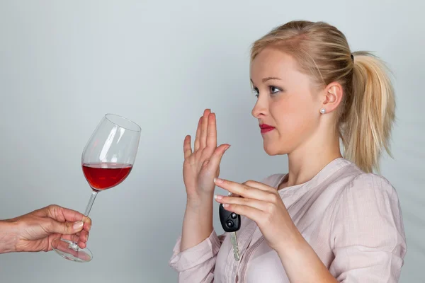 Motorist refused alcohol — Stock Photo, Image