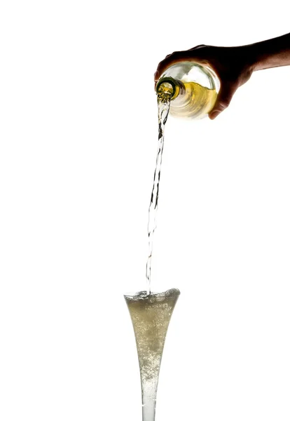 Champagne poured iwird — Stock Photo, Image