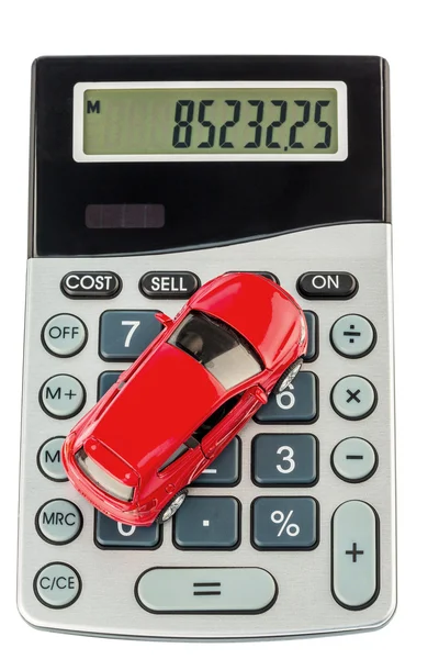 Carro e calculadora — Fotografia de Stock
