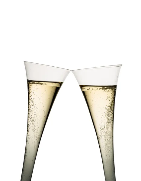 Champagne of mousserende wijn in de champagne glas — Stockfoto
