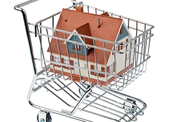 House in cart — Stock Photo, Image