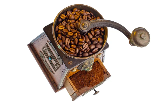 Coffee. coffee beans and coffee grinder — Stock Photo, Image