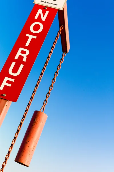 Emergency sign with lettering — Stock Photo, Image