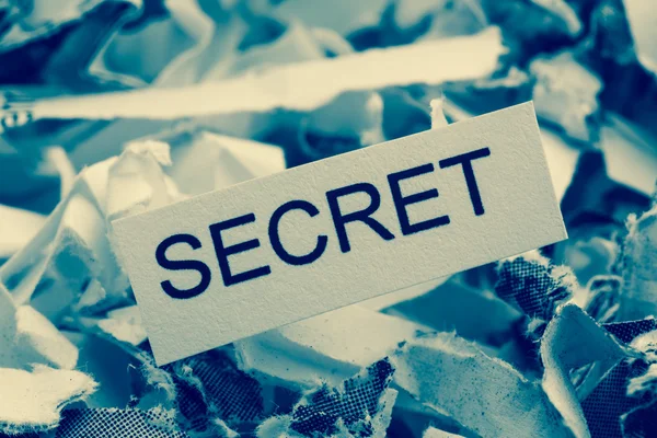 Strimlad papper hemlighet — Stockfoto
