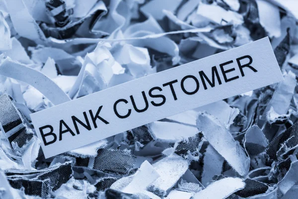 Scraps bank customer — Stock Photo, Image