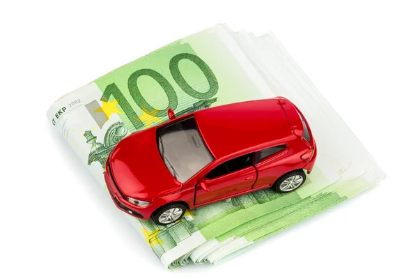 Car on euro notes — Stock Photo, Image