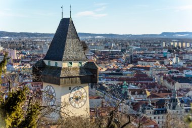 Austria, styria, graz, clock tower clipart