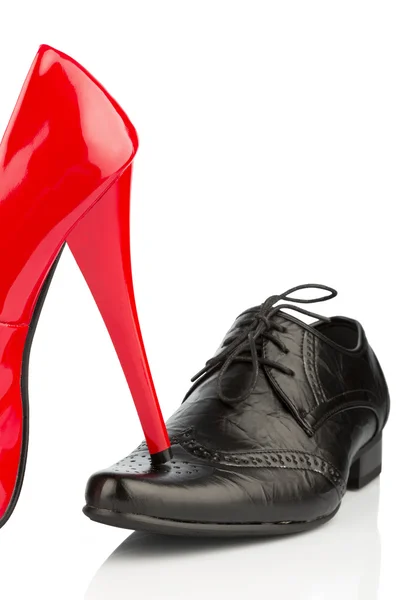 Ladies shoes and men's shoes — Stock Photo, Image