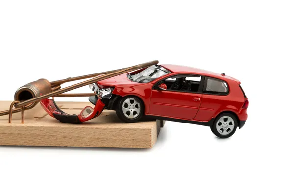 Model car in a mousetrap — Stock Photo, Image