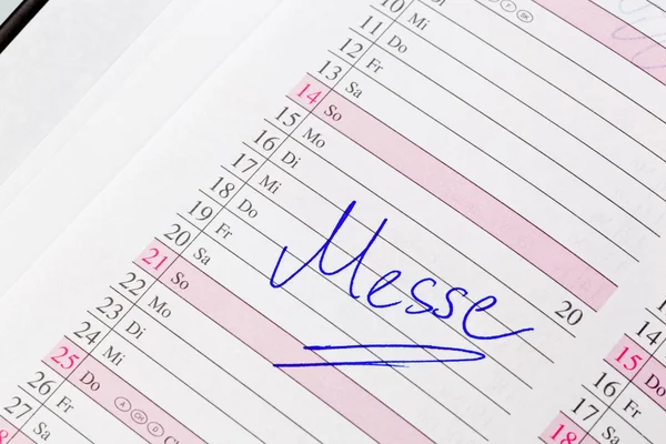 Vermelding in de kalender: eerlijke — Stockfoto