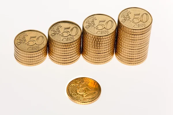 Stapel Euro-Münzen — Stockfoto