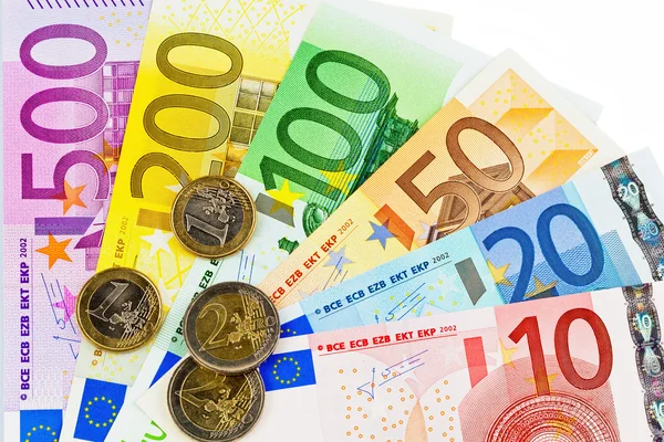 A fan with euro notes — Stock Photo, Image