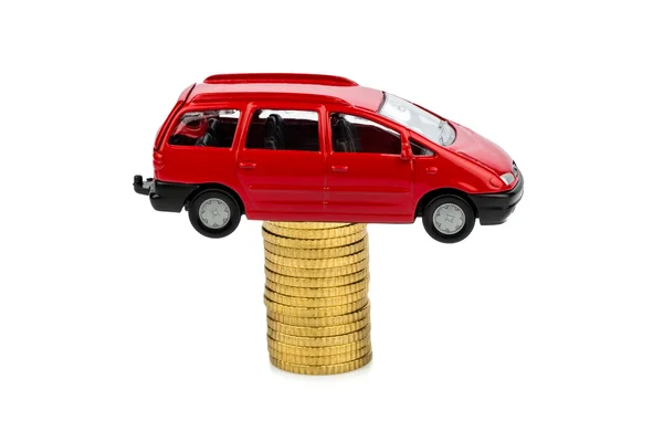 Artan araba fiyatları. sikke üzerinde araç — Stok fotoğraf