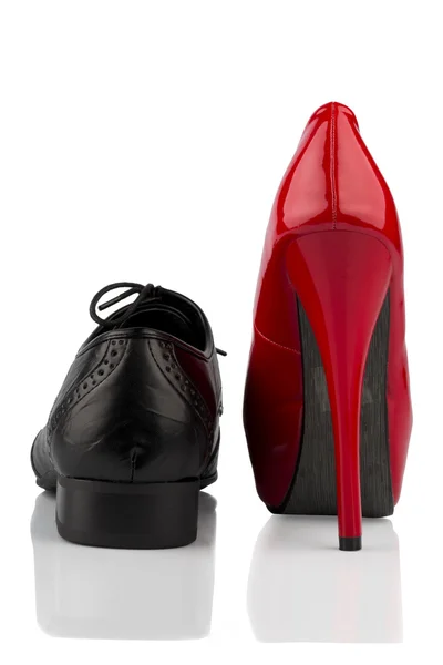 High heels and men's shoe — Stock Photo, Image