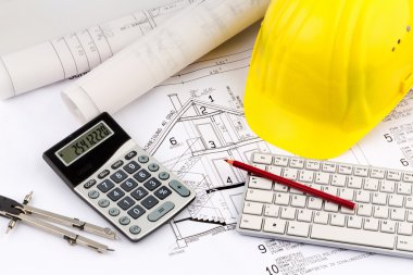 House plan of a construction worker with helmet clipart