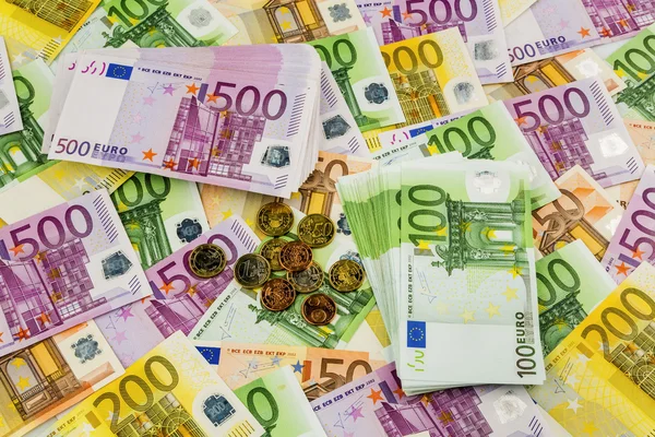 Many euro banknotes — Stock Photo, Image