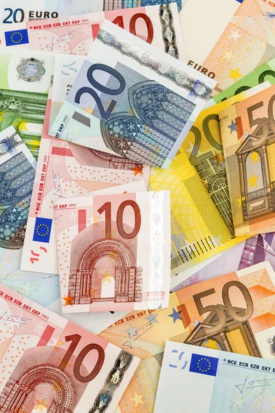 Vele euro-bankbiljetten — Stockfoto