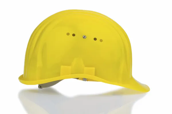 Casque de sécurité industrielle jaune — Photo