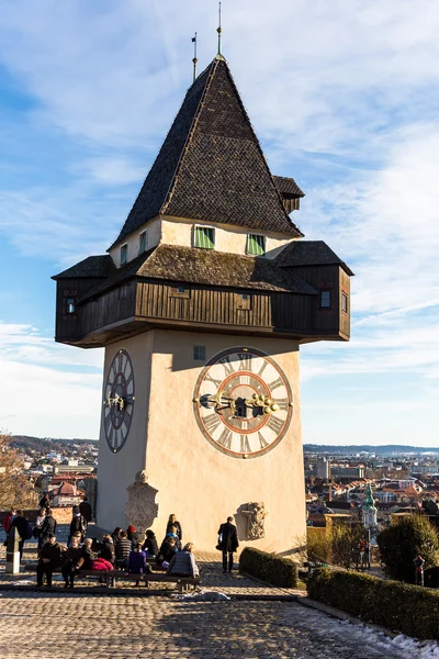 Ausztria, Stájerország, Grazi óratorony — Stock Fotó