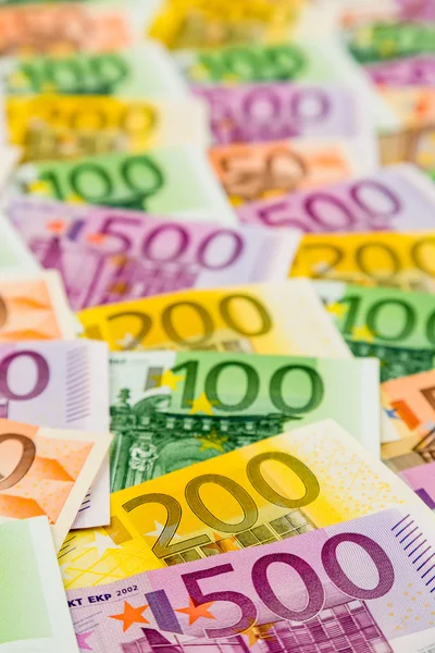 Vele euro-bankbiljetten — Stockfoto