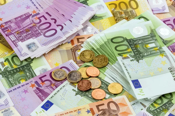 Many euro banknotes — Stock Photo, Image