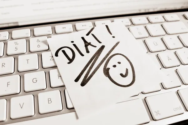 Note on computer keyboard: diet — Stock Photo, Image