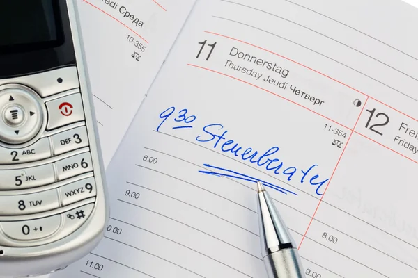 Vermelding in de kalender: accountants — Stockfoto