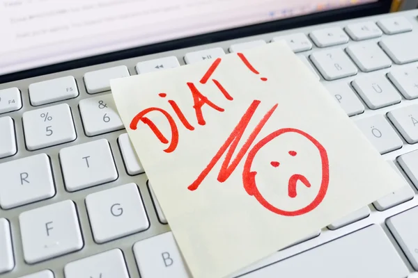 Note on computer keyboard: diet — Stock Photo, Image