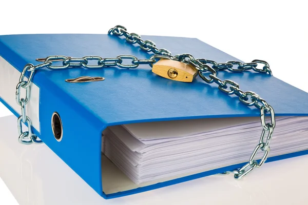 Closed file folder with chain Stock Image