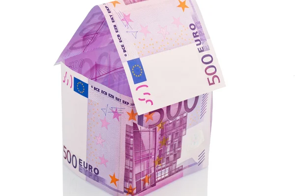 Haus aus Euro-Scheinen — Stockfoto