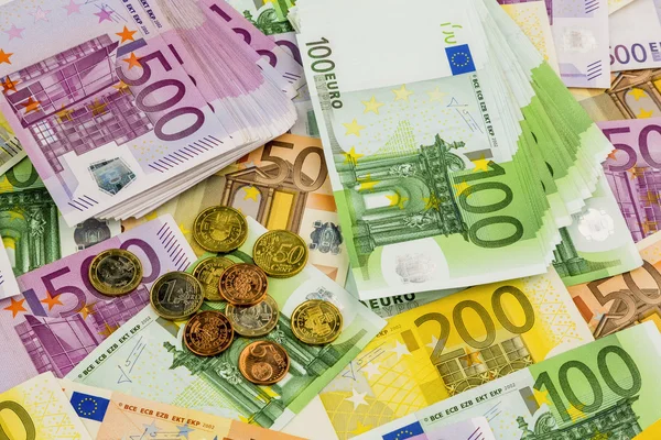 Many euro banknotes — Stock Photo, Image