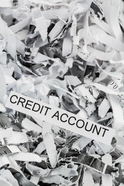 Shredded paper credit account — Stock Photo, Image
