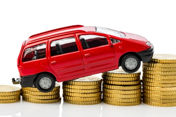 Car and coins — Stock Photo, Image