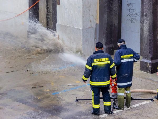 Flood in 2013 in steyr, austria — Stock Photo, Image