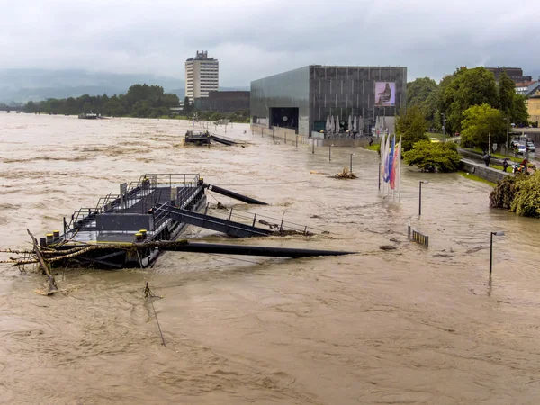 Hochwasser, 2013, linz, Österreich — Stockfoto