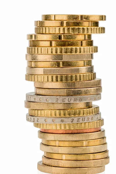 Geldm, jalá £stack coins before white background — Foto de Stock