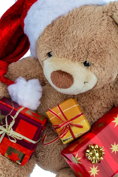 Orsacchiotto con regali di Natale — Foto Stock