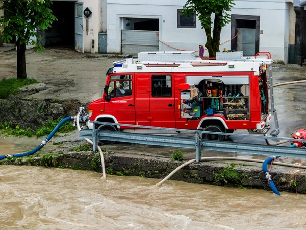 Flood in 2013 in steyr, austria — Stock Photo, Image