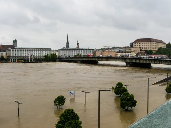 Hochwasser, 2013, linz, Österreich — Stockfoto