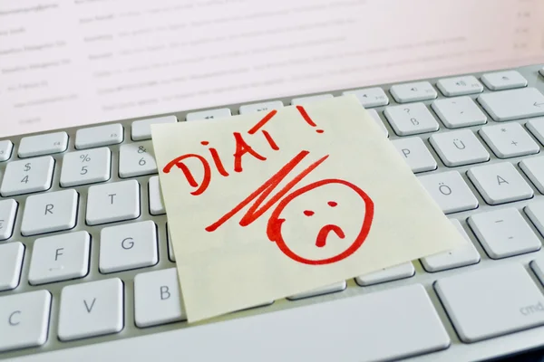 Note on computer keyboard: diet — Stock Photo, Image