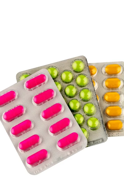 Colorful tablets in blister pack — Stock Photo, Image