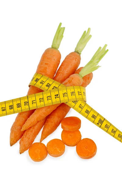 Świeże marchewki z centymetrem — Zdjęcie stockowe