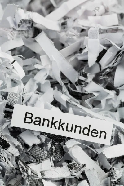 Shredded paper bank customers — Stock Photo, Image