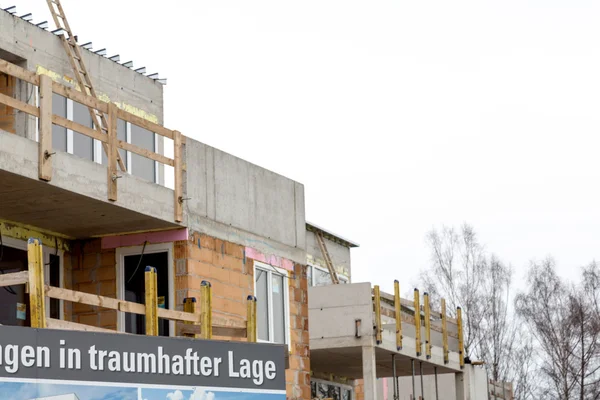 Construction site sign, condominiums — Stock Photo, Image