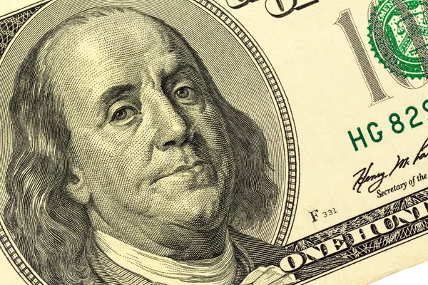 Dollar bill, benjamin franklin — Stockfoto