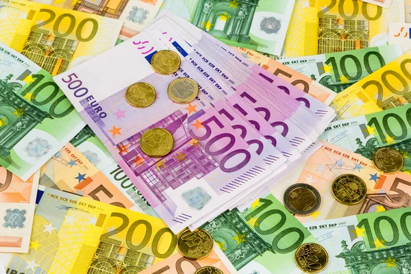Sok különböző euro-számlák — Stock Fotó