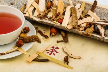 Tea for traditional chinese medicine clipart