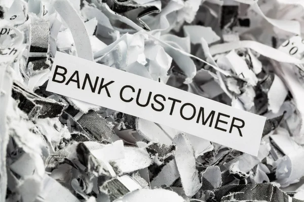 Shredded paper bank customer — Stock Photo, Image