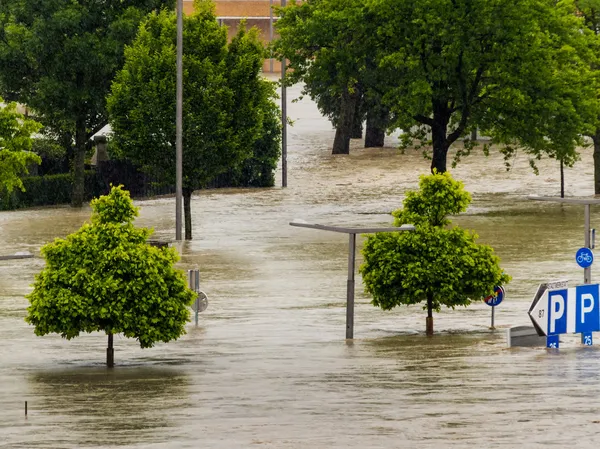 Inundaciones, 2013, linz, austria — Foto de Stock